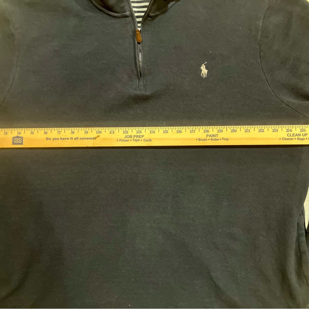 Polo Ralph Lauren Brushed Cotton 1/4 Zip Pullover Sweater Navy Men's XXL Logo - Picture 6 of 8